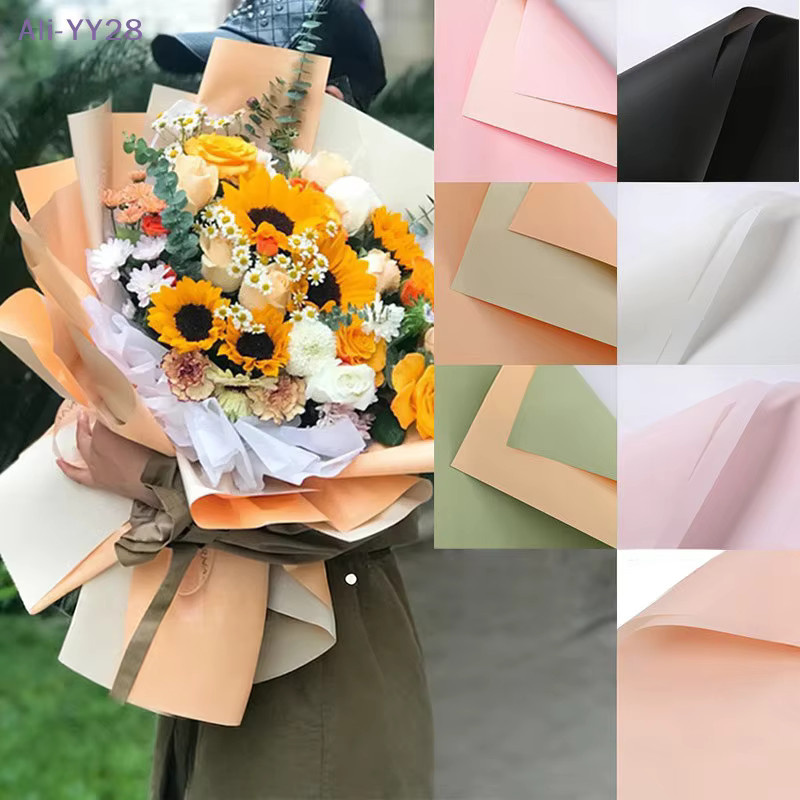 20 Stück YY28 Doppelseitige Farbige Blumenverpackungen, Wasserdichtes Bouquet-Verpackungspapier für DIY Geschenkverpackungen, B/B: 58 x 58 cm, Mehrfarbig - Bild 1