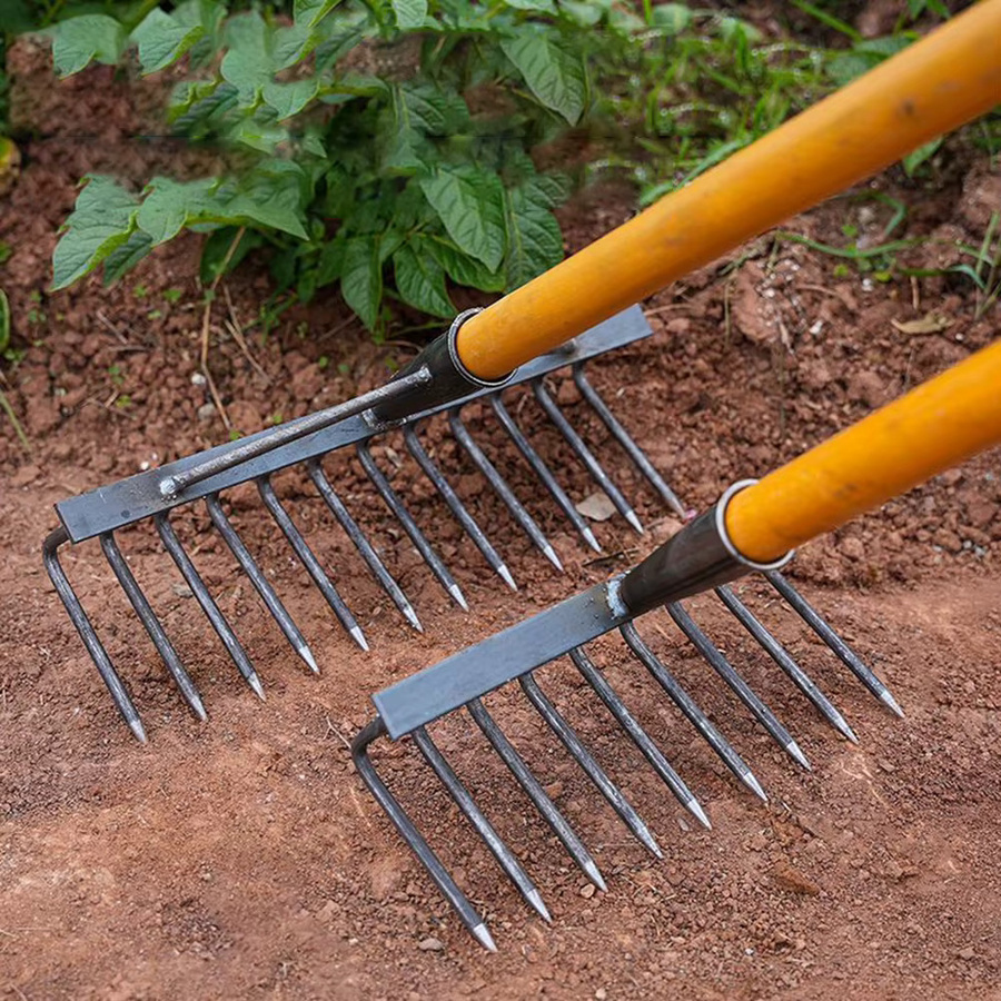 Sikiwind Multifunktionaler Gartenrechen aus Hochkarbon-Stahl mit 38,5 cm Breite - Bild 2
