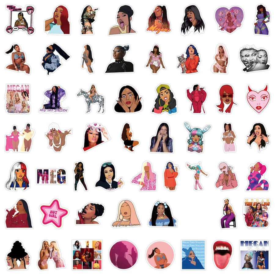 Bandai Megan Thee Stallion Dekorative Schreibwaren-Aufkleber, 55-teiliges Set, multicolour - Bild 3