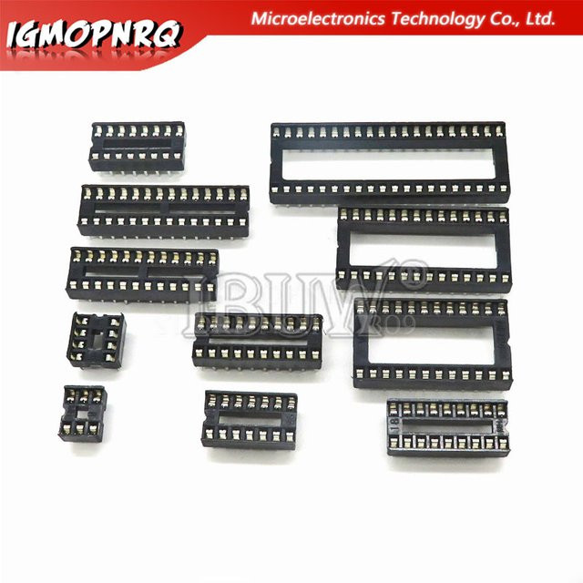 10 Stück DIP-Buchsen Stecker Set in Schwarz für DIP6 bis DIP40 Pin - Bild 1