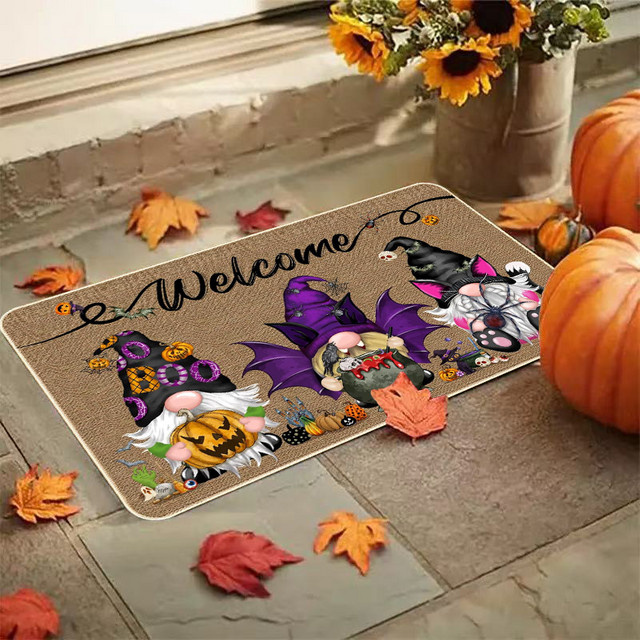 VIKAMA Halloween-Elfen-Fußmatte, schmutzabweisend und rutschfest, Mehrfarbig, B/T: 60 x 40 cm - Bild 1