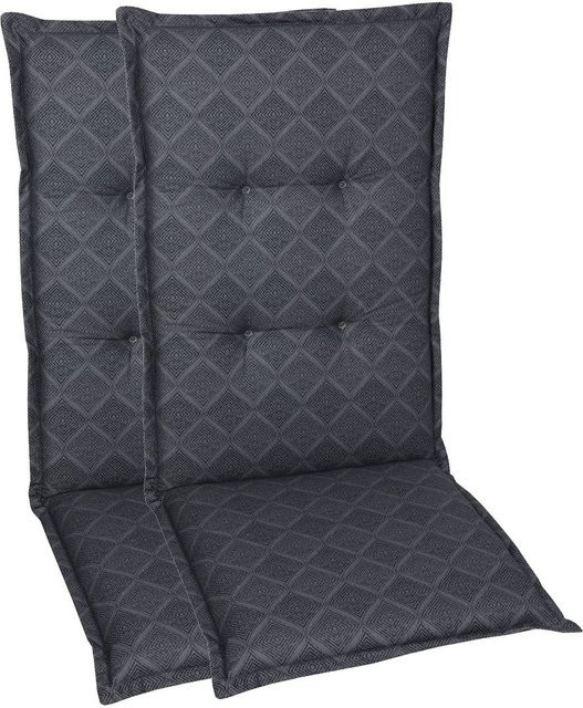 GO-DE TEXTIL Gartenauflage Raute 2er Set für Hochlehner in Anthrazit - Bild 1