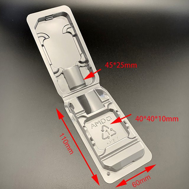 10er Set AMD CPU Clam Shell Tray Box Schutzhalter in Transparent für AM2, AM3, FM1 und FM2 - Bild 1