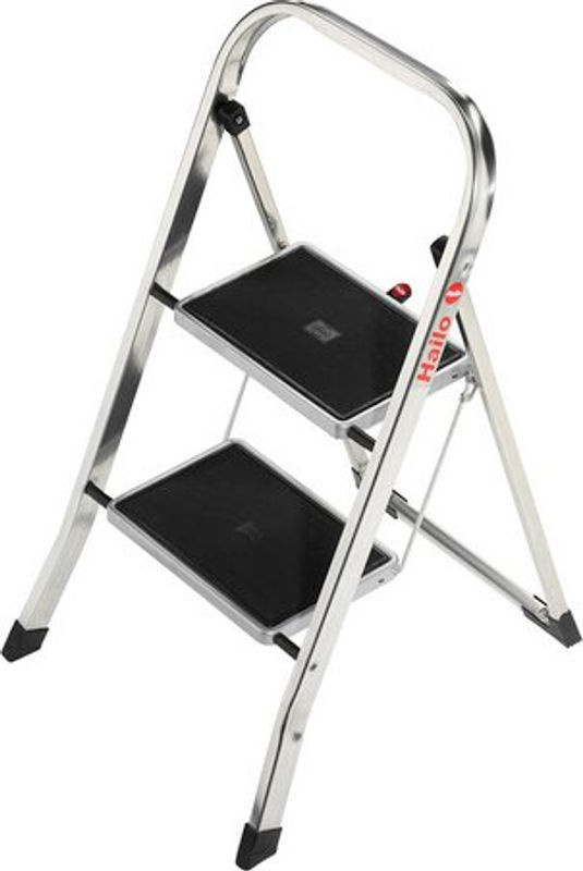 Hailo Klapptritt K70 StandardLine Aluminium Trittleiter 2 Stufen Silber Schwarz - Bild 2