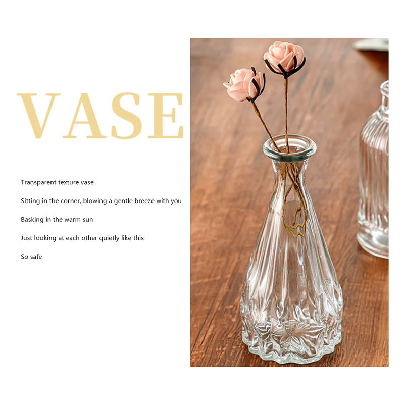 Moderne Glasvase in Flaschenform für Schnittblumen, transparentes Design für deine Wohndekoration - Bild 4