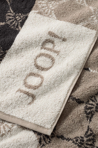 JOOP! Sauna Handtuch aus Baumwolle in Beige und Braun mit grafischem Muster - Bild 2