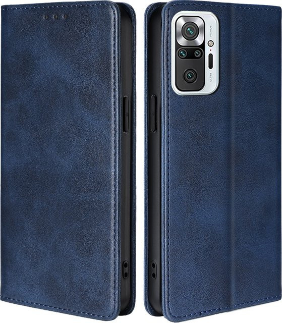 Retro Leder-Flipcase mit Magnetverschluss für Xiaomi Redmi Note 10 Pro Serie in Schwarz und Blau - Bild 1