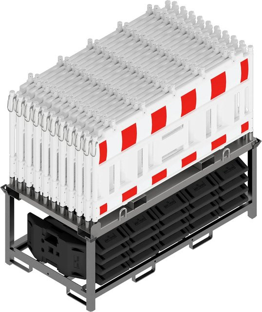 Schake Set-Absperrschranken Traverse Adapter RA1/A in Weiß-Rot, 20 Stück - Bild 1