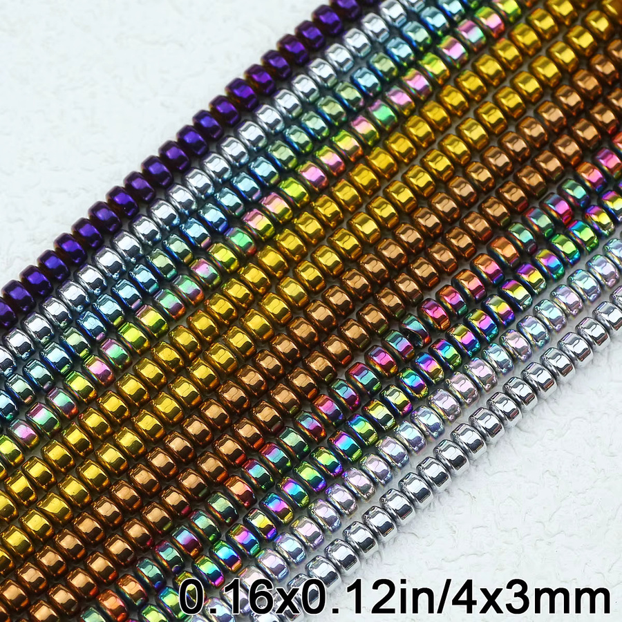 JHNBY Hämatit Naturstein Spacer Perlen, 4x3mm, 125 Stück - Bild 4