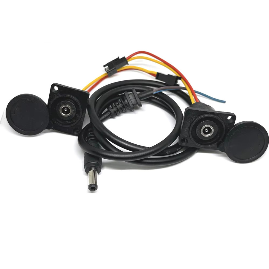 LAJQTAO Ladekopf für Elektrofahrräder mit 60 V Lithium-Batterie-Ausgangslinie, DC 2,1/2,5 Ladegerät mit runder männlicher und weiblicher Basis, Schwarz - Bild 3
