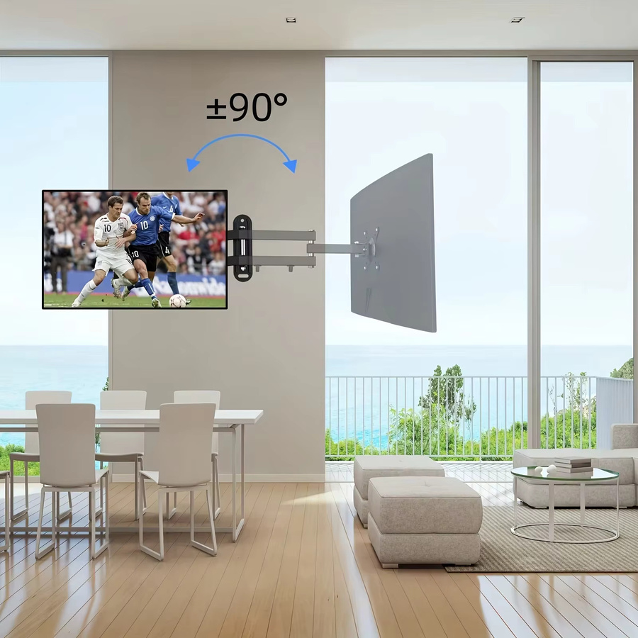 BEISHI Full Motion TV-Wandhalterung für 10–26 Zoll Monitore und Fernseher, drehbar und kippbar, Farbe: Schwarz, max. VESA 100 x 100 mm - Bild 2