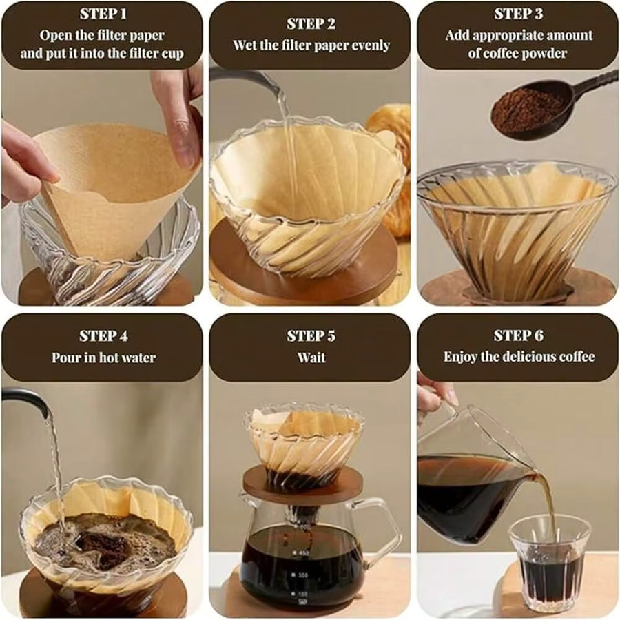 MYVIT Einweg-Kaffeefilter in V-Form, 100 Stück, braun - Bild 5