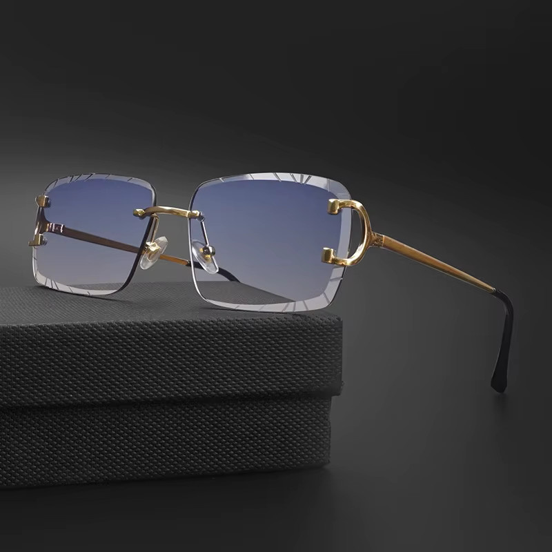 HBK Sonnenbrille randlos, quadratisch, Metall, Männer - Bild 1