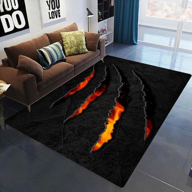 Karpetti Teppich in Schwarz mit abstraktem Design, rutschfest und waschbar, B/T: 80 x 50 cm - Bild 1