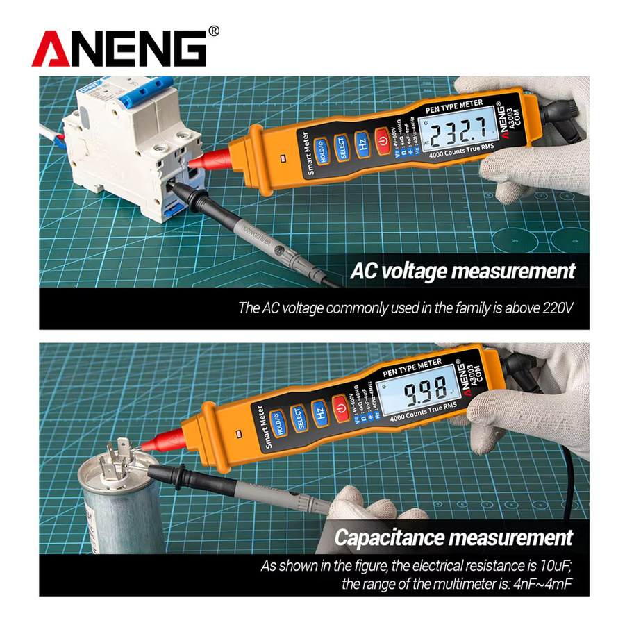 ANENG A3003 Digital-Multimeter Stift mit AC/DC Spannungsinduktion und Neon-Lampe Anzeige für Elektriker - Bild 2