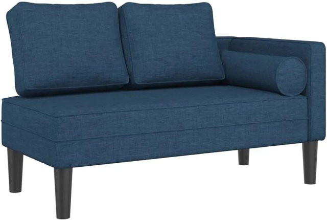 vidaXL Chaiselongue mit Kissen in Blau aus Stoff, modern mit Schaumstofffüllung, B/T/H: 116,5 x 62,0 x 57,5 cm - Bild 1