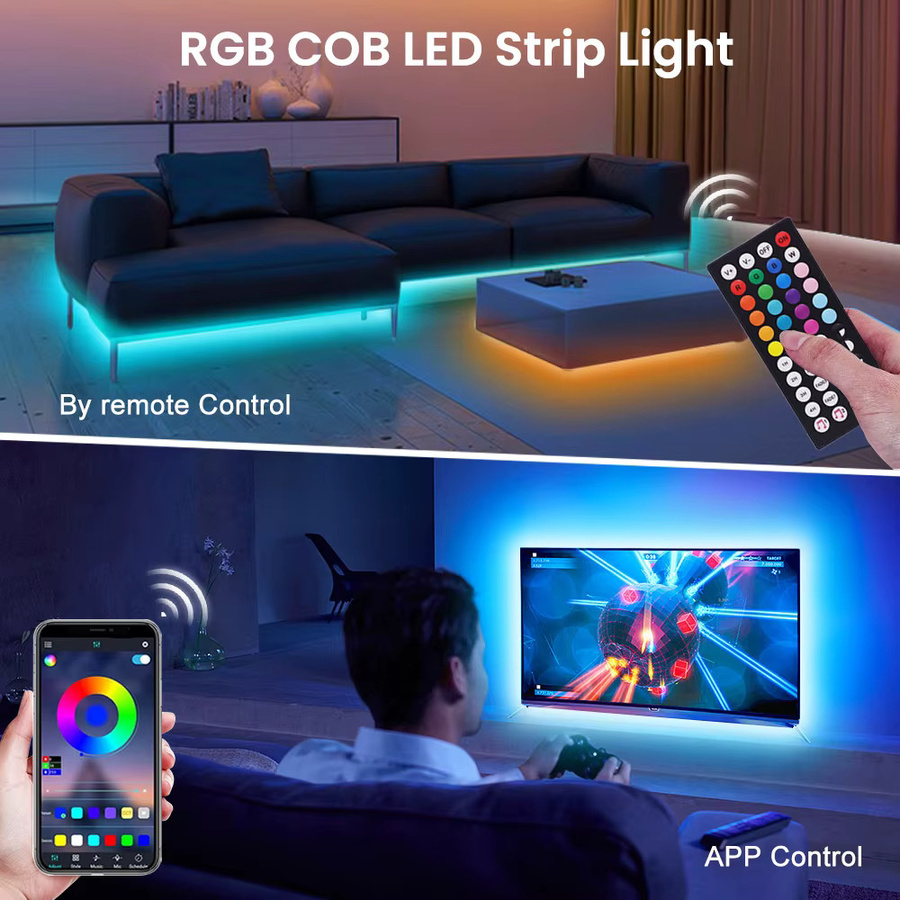 HEGEHE RGB COB LED Streifen Set mit WiFi und Bluetooth, 5V USB Anschluss, Multicolour, inklusive Fernbedienung - Bild 5