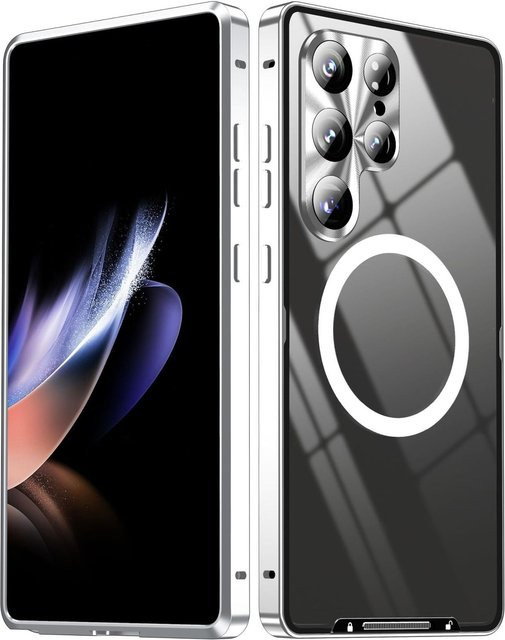 Samsung Magsafe Metall Handyhülle für Galaxy S25 Ultra 5G in Silber - Bild 1