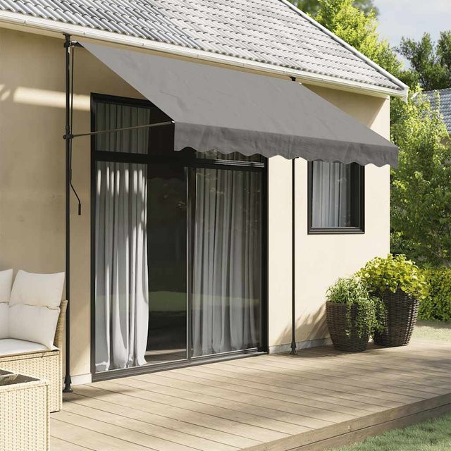 vidaXL Markise einziehbar Anthrazit aus Polyester und Stahl B x H: 250 x 150 cm - Bild 2