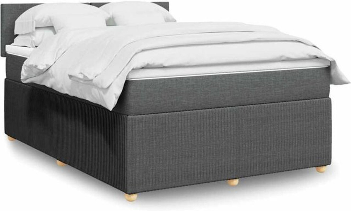 VIDAXL Boxspringbett mit Matratze in Grau aus Stoff, B/T/H: 140 x 200 x 100,5 cm - Bild 1