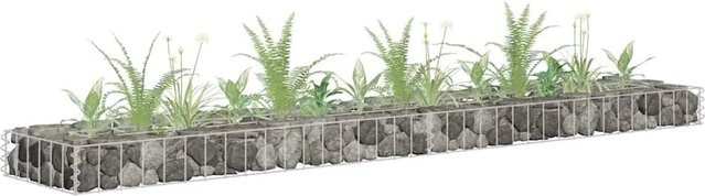 DELUKE Gabionen Hochbeet ROON aus verzinktem Stahl in Silber, B/T/H: 180 x 30 x 30 cm - Bild 1