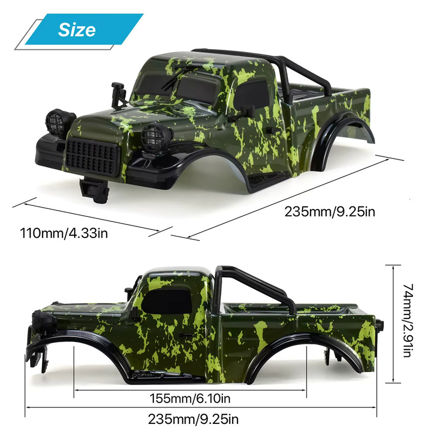 AUSTAR RC Auto Shell, Auto Gehäuse Modell, 1:18, Grau, Kunststoff - Bild 3
