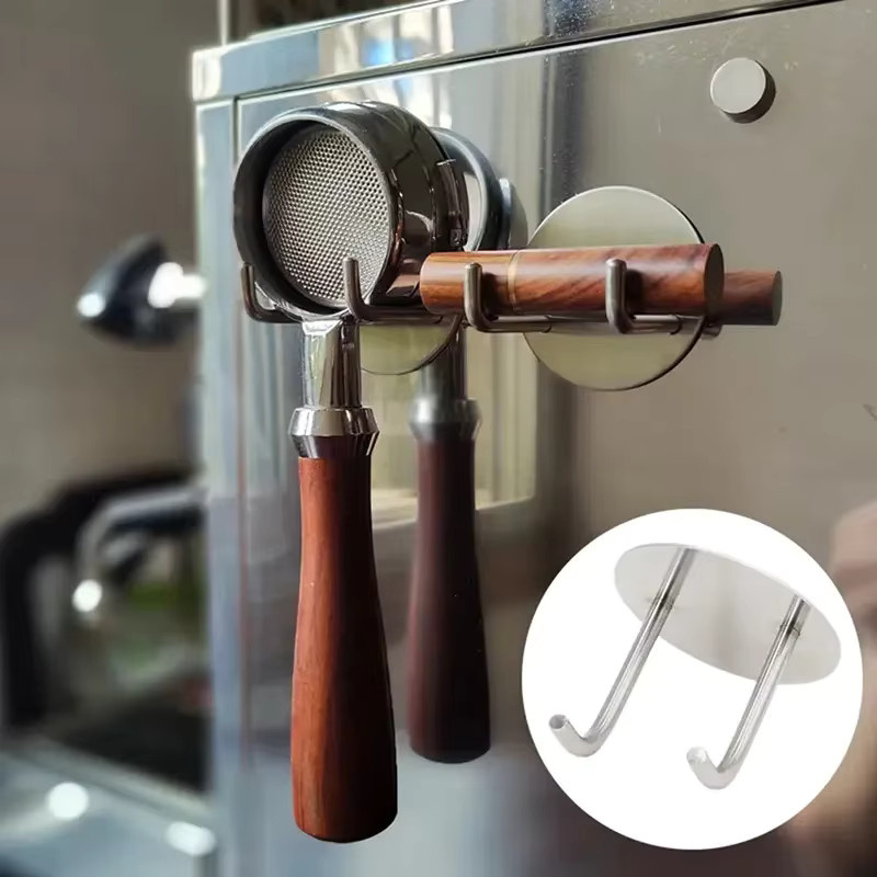 Opovcom Edelstahl Siebträger-Hängeregal in Silber für italienische Kaffeemaschinen mit Aufbewahrungsregal für 51 mm, 53 mm, 54 mm und 58 mm - Bild 3