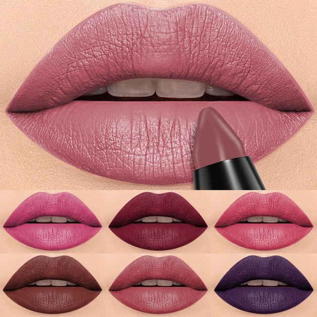 KAFURUX Lippenstift, Matt, Samt Finish, Rosa Braune Nuancen - Bild 1