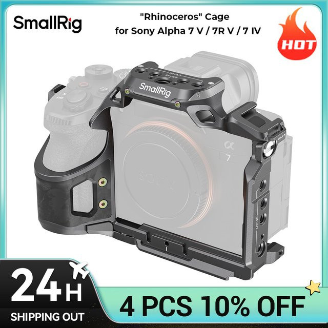 SmallRig Rhinoceros Kamera-Cage für Sony Alpha 7 V, 7R V und 7 IV in Schwarz mit Arca-Swiss Schnellwechselplatte - Bild 1
