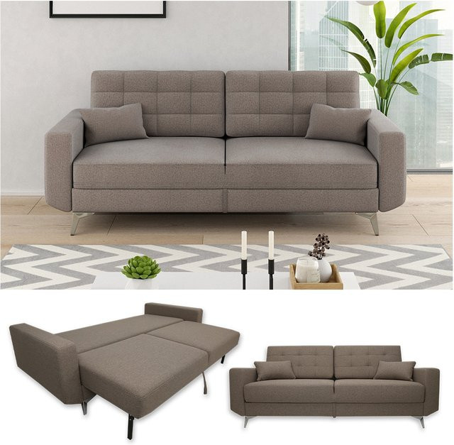 VitaliSpa Schlafsofa York Boxspringsofa mit Schlaffunktion, Bettkasten und Armlehnen, Stoffbezug - Bild 1