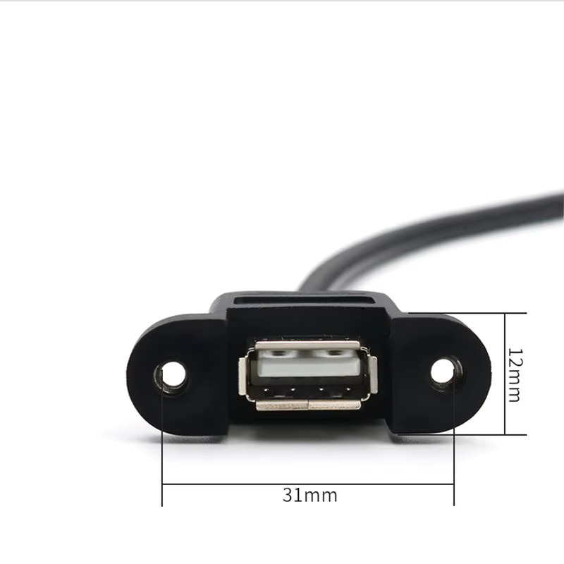 ZSDZFYLLK USB Typ A Buchse auf Dupont 5Pin 2,54mm Adapter Kabel mit Panel Mount Löchern, Schwarz, Länge: 30 cm - Bild 3