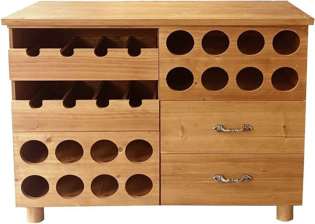 Vente-unique Weinregal Rioja aus Tannenholz und MDF in Naturfarben, Höhe: 90 cm - Bild 1