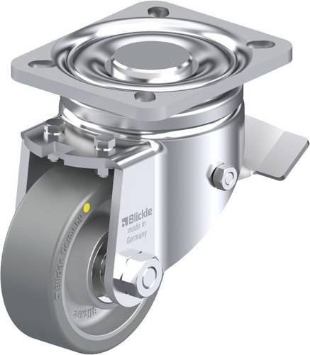 Blickle Lenkrolle mit Feststeller LH-ALTH 80K-ST-AS in Silber/Grau, Rad-Durchmesser: 80 mm, Tragfähigkeit: 200 kg - Bild 1