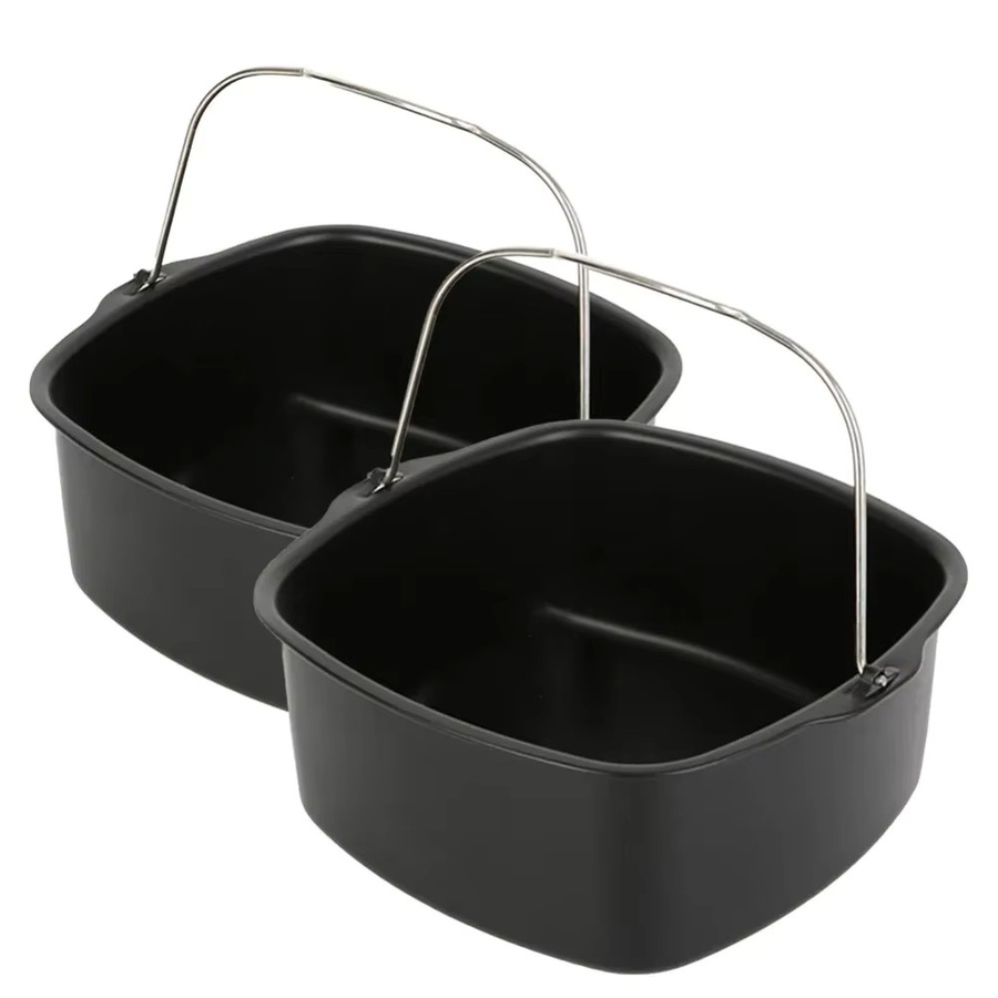 Philips Antihaftbeschichtetes Heißluftfritteusen-Backblech und Korb aus Keramik, Schwarz, Quadratisch - Bild 3
