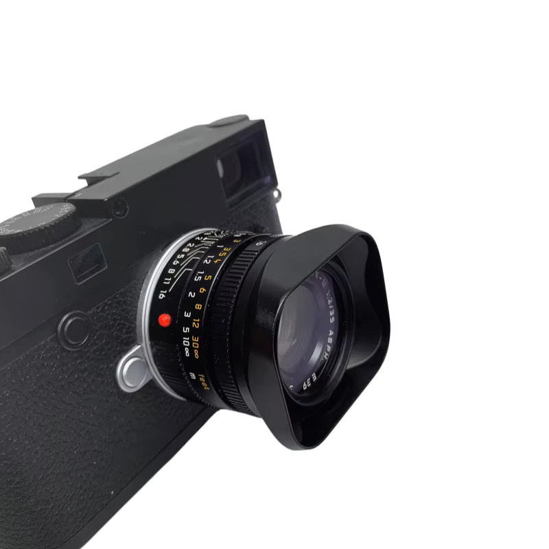 E39 Metall-Quadrat-Gegenlichtblende in Schwarz für Leica Summicron-M 35mm f2 und Elmarit-M 28mm f2.8 ASPH - Bild 1