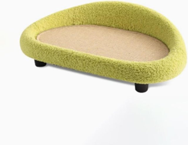 Minimalistisches Sisal-Katzensofa von Var Vogue in Grün mit Bouclé-Polsterung - Bild 1