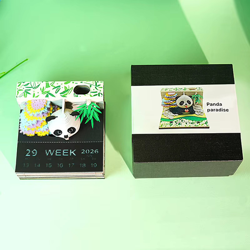 3D-Haftnotizen 2026 mit Panda-Design, bunter Notizblock als Papierskulptur für Schule und Zuhause - Bild 2