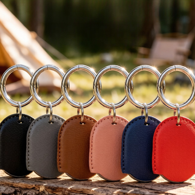 Xiaomi Tag Schutzhülle aus Leder für Katzenhalsband-Tracking und Schlüsselanhänger in Pink oder Schwarz - Bild 1