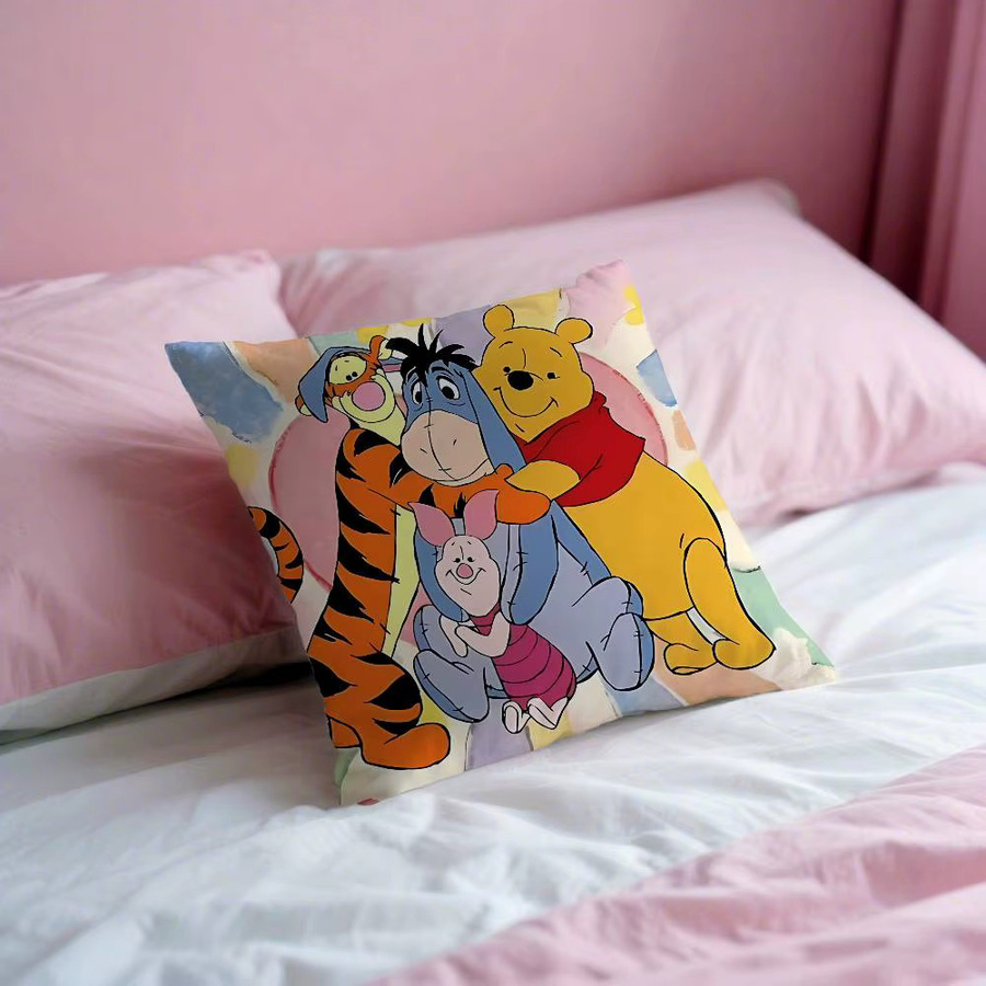 Mesuca Kissenbezüge mit Winnie-the-Pooh und Tigger im klassischen Muster, Mehrfarbig, B/B/B: 40 x 40 x 40 cm - Bild 2