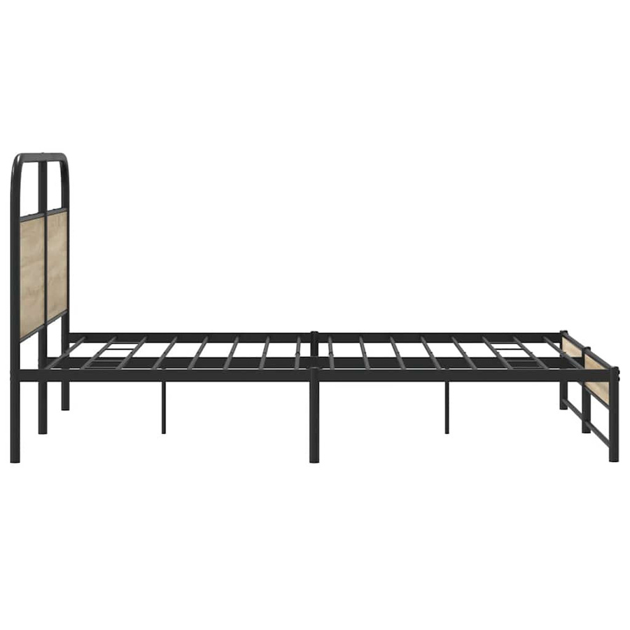 vidaXL Metallbettgestell aus Stahl in Räuchereiche, B/T/H: 160 x 200 cm - Bild 2