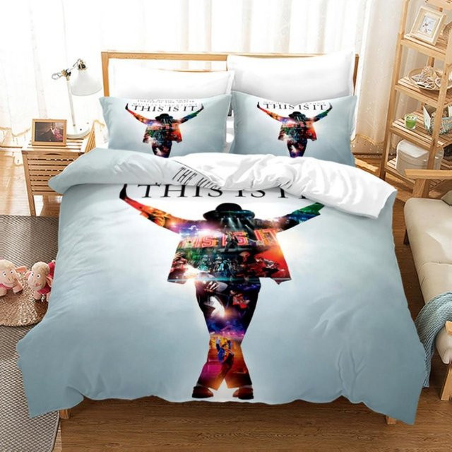 Michael Jackson Bettwäsche Kollektion mit Motiv Musikalische Genies, Set aus Bettbezug und Kissenbezug, Mehrfarbig, B/T: 200 x 200 cm - Bild 1