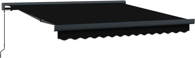 vidaXL Einziehbare Markise Schwarz aus Polyester und Metall B/H: 350 x 250 cm - Bild 1