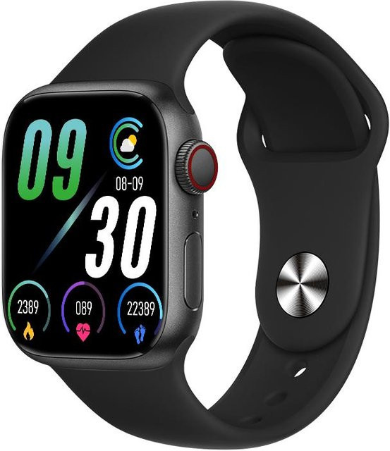 IWO Serie 7 Smartwatch mit kabellosem Laden, 2 Zoll Display, Herzfrequenzmessung und Fitness-Tracker, kompatibel mit iOS und Android, Farbe: Schwarz - Bild 1