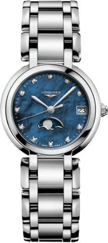 Longines Armbanduhr, Quarz, Edelstahl, Blau, Diamantbesetzt, Damen - Bild 1