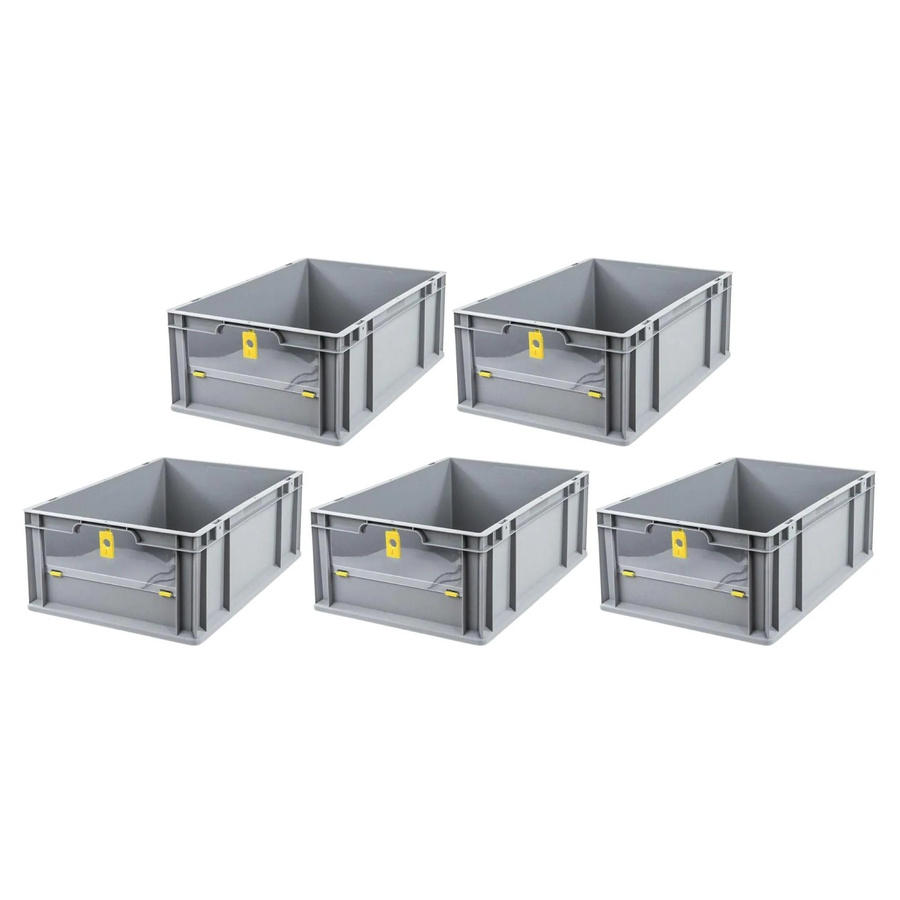 PROREGAL SparSet 5x Eurobox NextGen Insight Cover Transportboxen mit verstärkten Wänden, Gelb, H x B x T: 22 x 40 x 60 cm, 44 Liter - Bild 2