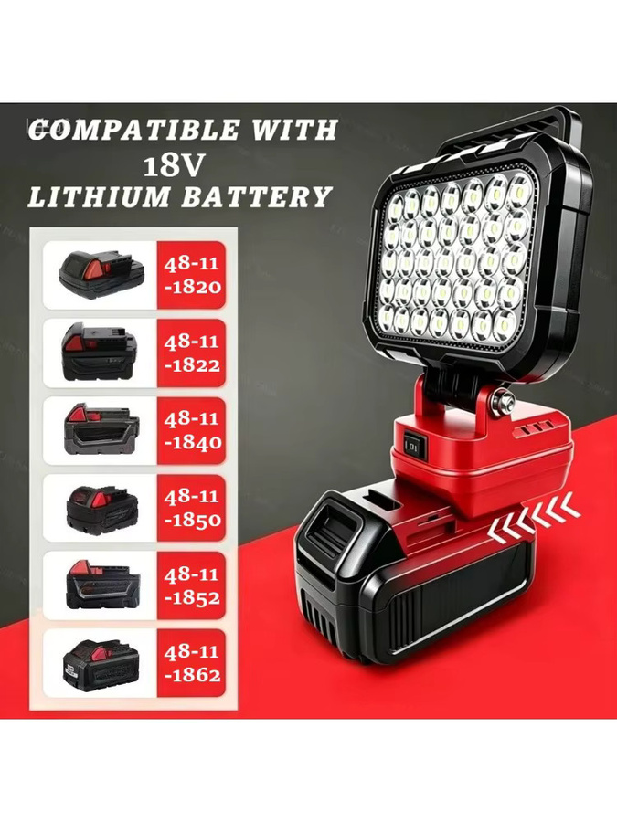 Milwaukee LED-Scheinwerfer Kompatibel mit M18 Akku Tragbare Kabellose Arbeitsleuchte für Outdoor und Notfall in Weiß - Bild 7