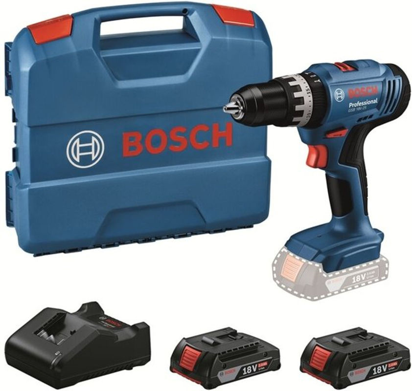 Bosch Professional Akku-Bohrschrauber-Set GSB 18V-25 Professional, 18 V, blau, inklusive 2 x 2,0 Ah Akkus und Ladegerät - Bild 4
