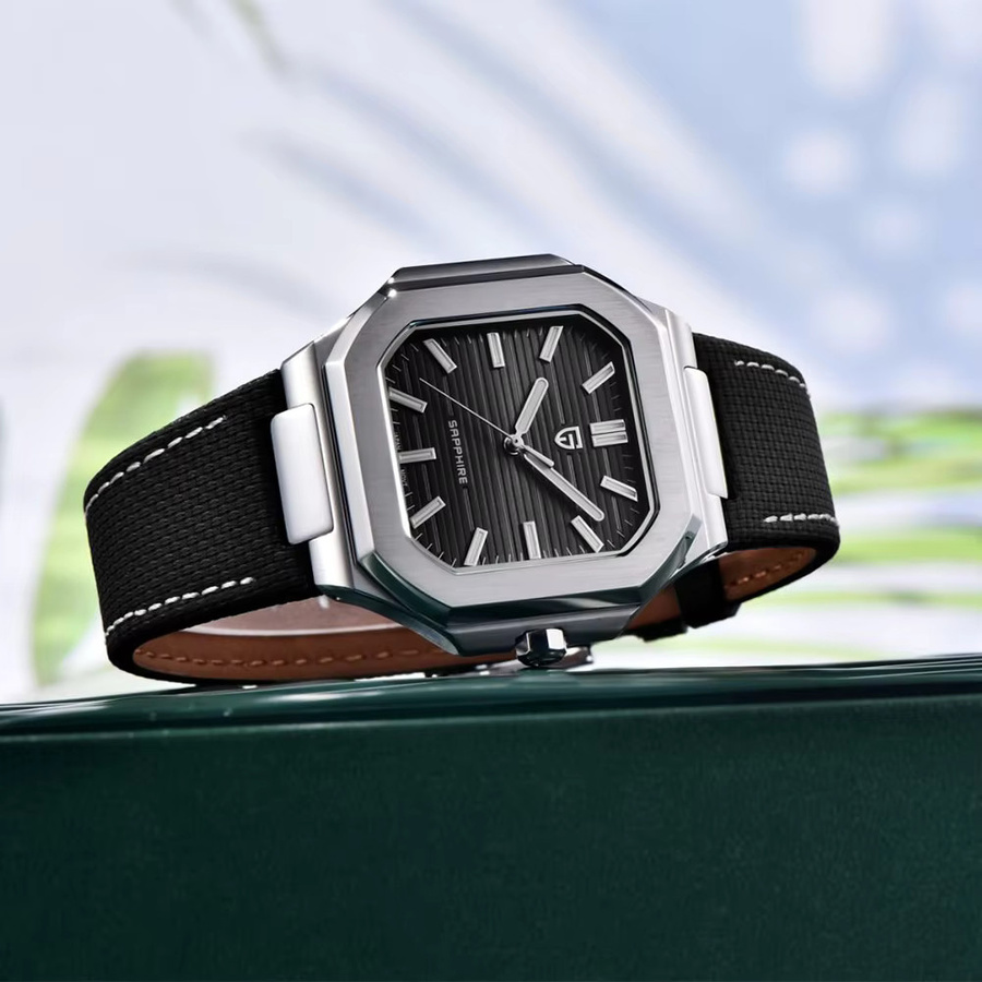 Pagani Design Armbanduhr, Edelstahl, Quarz, eckig, Schwarz, Herren - Bild 2