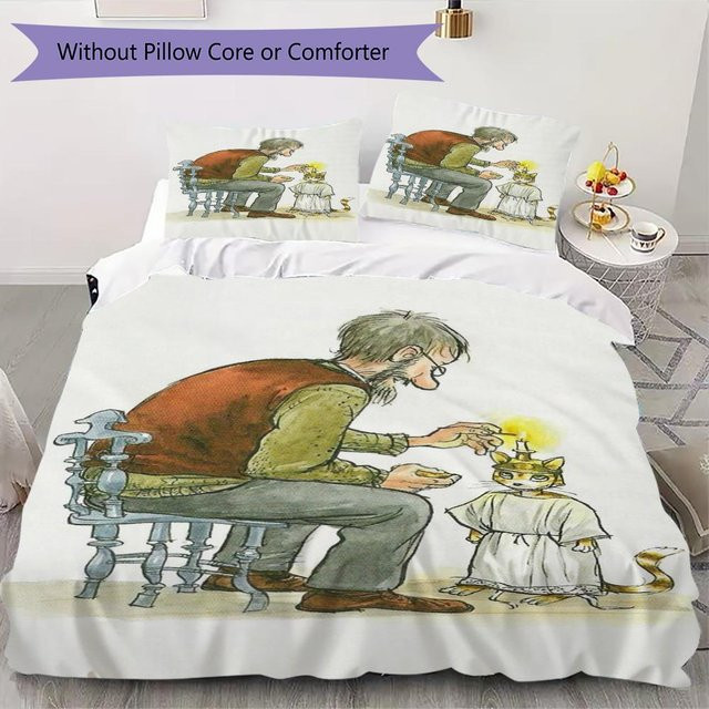 On My Love Home Pettson und Findus Bettwäsche Set mit Motiv, Farbe: Weiß, B/H: 250 x 220 cm, inklusive 1 Bettbezug und 2 Kissenbezügen - Bild 1