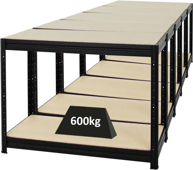PROREGAL Werkbank Dino 5er Set, höhenverstellbar, Schwarz, H x B x T: 90 x 120 x 60 cm, Traglast 600 kg - Bild 1